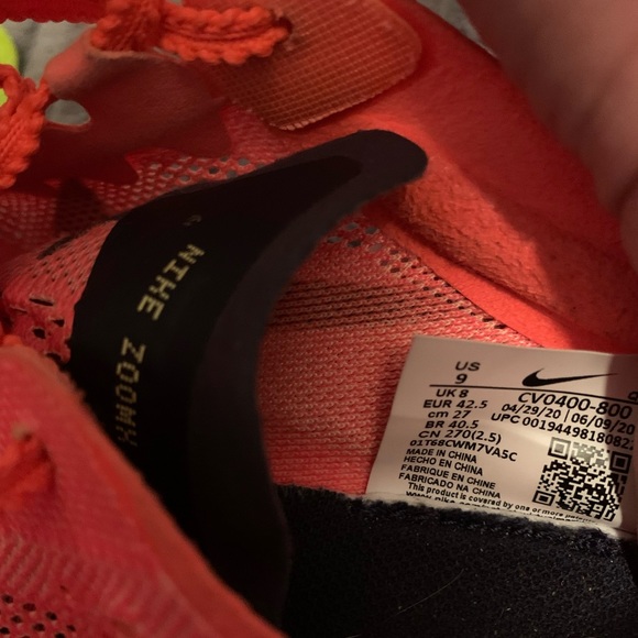 Size 9 - lightly worn Nike ZoomX Dragonfly Bright Mango 2020 - Picture 5 of 13